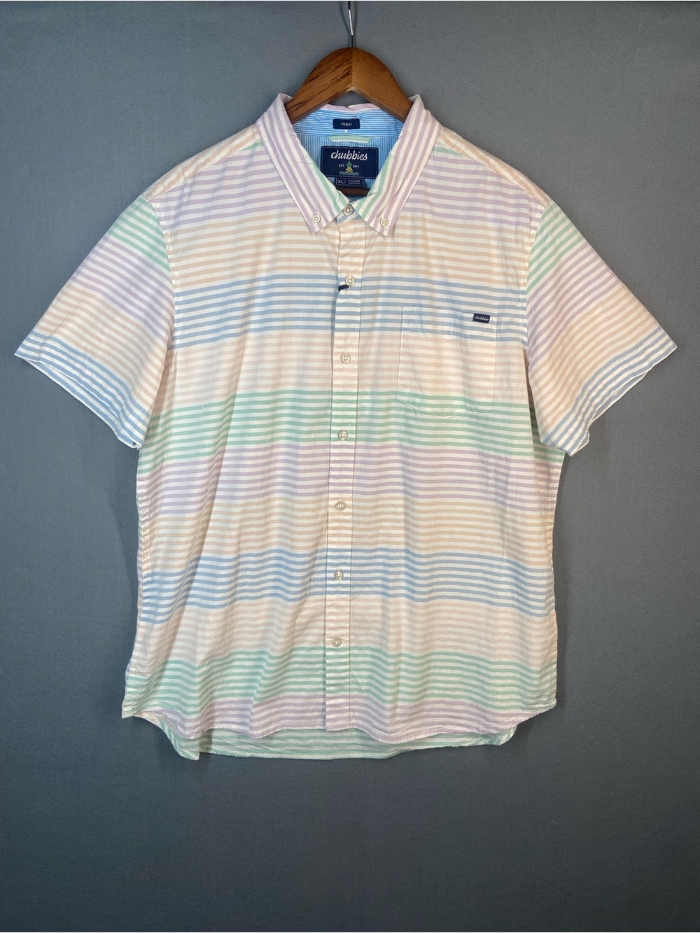 chubbies Pastel Multi-Stripe Short-Sleeve Button-Down Shirt